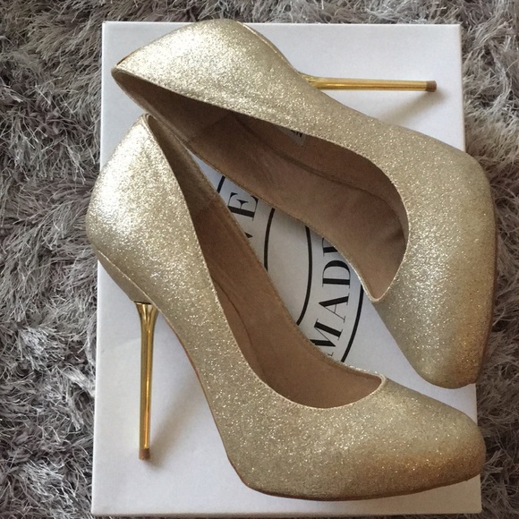 NEW Steve Madden Miley Pale Gold w/Metal Heel PROM - Picture 2 of 5